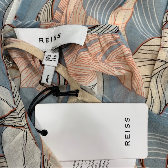 💥 Reiss Dara Leaf Print Dress - Picture 8 of 11